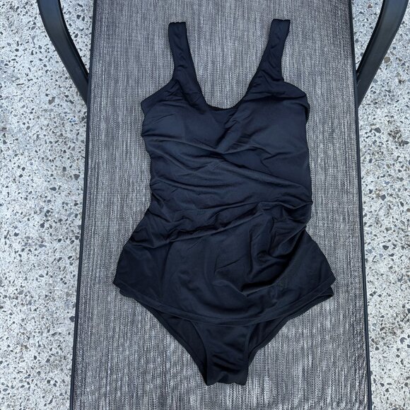 Kim Gravel x Swimsuits For All One Piece Sarong Swimsuit Womens Size 10 Black - Picture 1 of 10